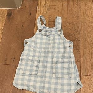 Gap denim gingham overall dress 2T